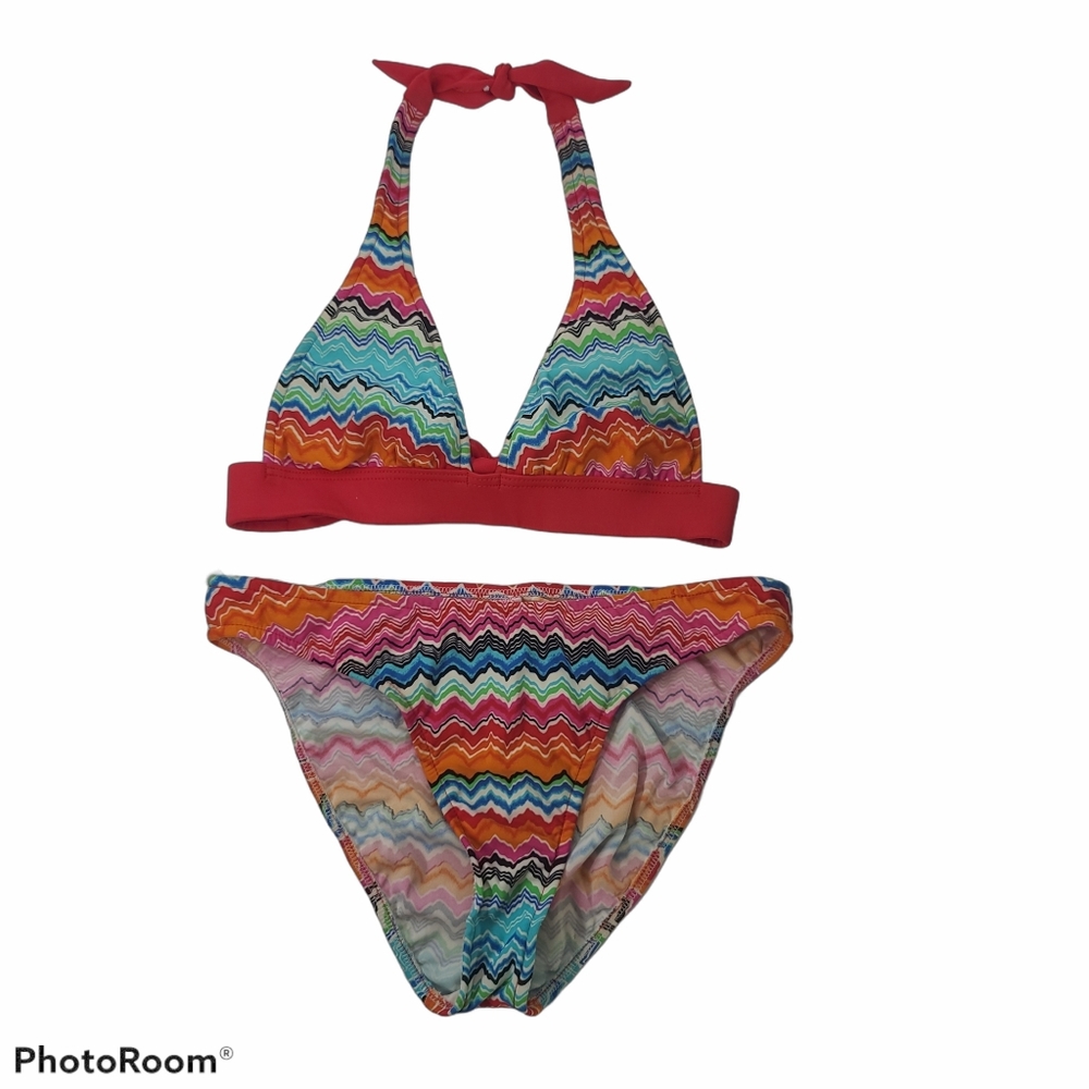 Venus 2pc Multi Color Bikini Top B Bottom Sz 10